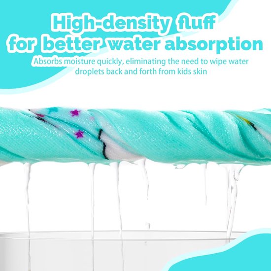 ÜneeQbaby Handsfree baby- en kinderbadhanddoek, 100% katoen, badhanddoek met capuchon, voor veilige baby's, jongens en meisjes, voor badtijd ( regenboog