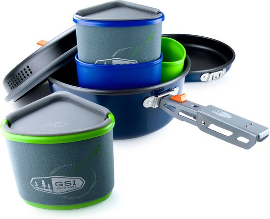 GSI Outdoors Bugaboo Ceramic Blauw 2L Kampeerbestek Set — afbeelding 4