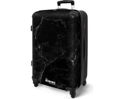 NoBoringSuitcases.com NoBoringSuitcases.com® - Koffer groot - Rolkoffer lichtgewicht - Zwart marmer - Reiskoffer met 4 wielen - Grote valies trolley XL - 20 kg bagage - Reizen