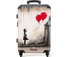 NoBoringSuitcases.com NoBoringSuitcases.com® - Koffer groot - Rolkoffer lichtgewicht - Meisje met ballonnen - Reiskoffer met 4 wielen - Grote trolley XL - 20 kg bagage