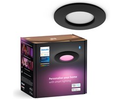 Philips Hue inbouwspot dun – wit en gekleurd licht – Ø90mm – zwart