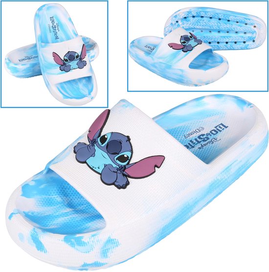 DISNEY Stitch Dames Slippers met Dikke Zool, Rubberen Tie-Dye Slippers