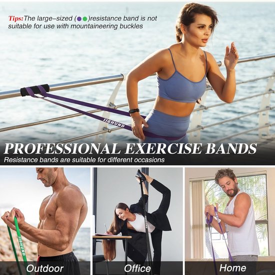 4 stuks elastische krachttraining, elastische sportband van latex, krachttraining, met tas, weerstandsband, elastische fitnessband, voor oefeningen, fitnessstudio, fitness, pilates, yoga 4 stuks elastische krachttraining, elastische sportband van latex, krachttraining, met tas, weerstandsband, elastische fitnessband, voor oefeningen, fitnessstudio, fitness, pilates, yoga