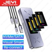 JEYI Visual Smart M.2 NVMe / SATA SSD Behuizing - USB 3.1 - Externe Schijf Adapter