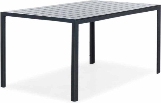 LUX outdoor living Manchester dining tuintafel | aluminium + polywood | zwart | 150x90cm | 4 personen
