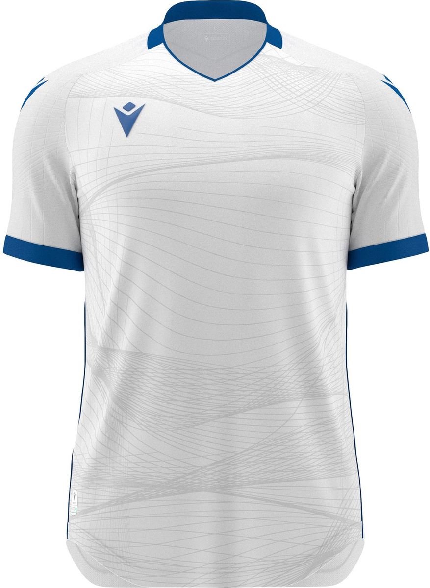 Macron Wyvern Eco Shirt Korte Mouw Kinderen - Wit / Royal | Maat: 9-10 Y