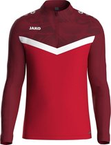 Jako Iconic Ziptop Heren - Rood / Bordeaux | Maat: XXL