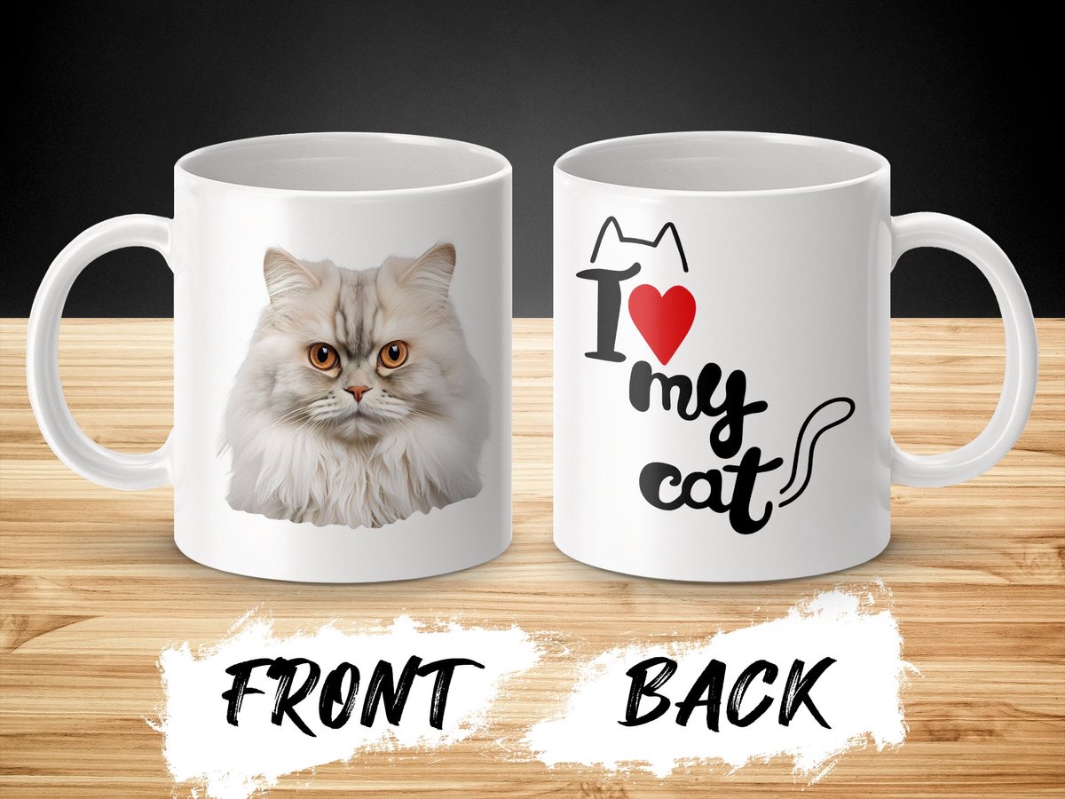 Mok British Longhair cat - kat - I love my cat - cat lovers - katten