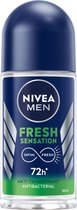 NIVEA MEN Fresh Sensation Anti-transpirant Roller - Deodorant Roll-on - Infinifresh - 72 uur bescherming - Antibacterieel en alcoholvrij - 6 x 50 ml