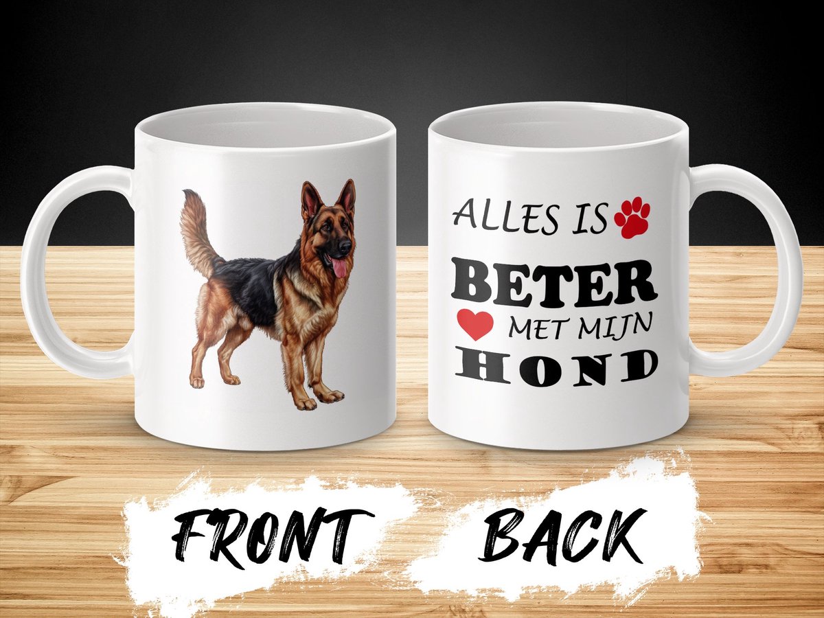 Mok German Shepherd Alles is beter met mijn hond - dog - doglover