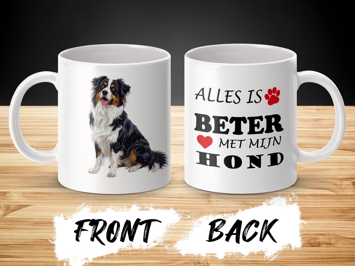 Mok Australian Shepherd Alles is beter met mijn hond - dog - doglover