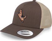 Hatstore- Schäfer German Shepherd Dog Brown/Khaki Trucker - Iconic Cap