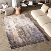 Tapiso Flannel Printed Vloerkleed Modern Abstract Antislip Wasbaar Tapijt Maat- 80x150