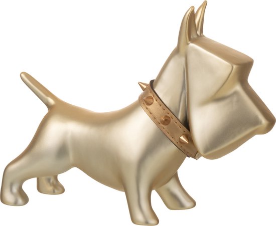 J-Line decoratie Hond - keramiek - goud - medium