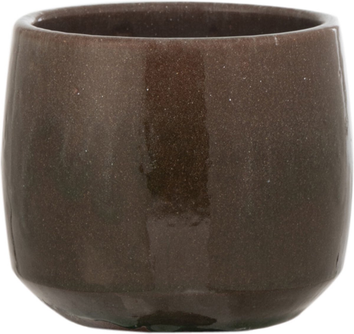 J-Line bloempot Boord - keramiek - groen - small - 2 stuks - Ø 14.5 cm