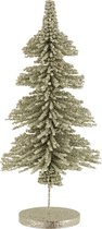 J-Line Kerstboom met Bolletjes - kunststof - glitter/lichtgroen - large