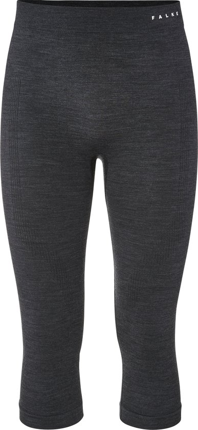 FALKE 3/4 Wool-Tech Tights klimaatregulerend, anti zweet functioneel ondergoed sportbroek heren zwart - Matt XXL