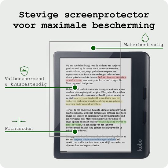 Screenprotector Geschikt voor Kobo Libra Colour Screenprotector Tempered Glass - Screenprotector Geschikt voor Kobo Libra Colour Screen Protector - 2 Stuks van Mobiparts — afbeelding 5