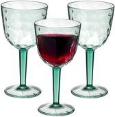 Leknes Verre à vin Gloria - vert transparent - plastique incassable - 450 ml - camping/anniversaire/ outdoor