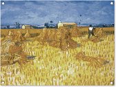 Tuinschilderij Oogst in de Provence - Vincent van Gogh - 80x60 cm - Tuinposter - Tuindoek - Buitenposter