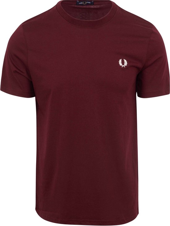 Fred Perry - T-Shirt Bordeaux R82 - Heren - Maat L - Slim-fit
