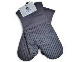 Big Red House Ovenwanten 2 stuks Grijs - Ovenhandschoenen met hittebestendige siliconen voor extra veilige grip tot 250°C (set van 2)