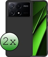 Coque Compatible avec Xiaomi Poco X6 Pro 5G Coque Arrière en Siliconen - Coque Compatible avec Xiaomi Poco X6 Pro Case Cover Case - Zwart - 2 Pièces