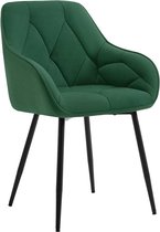Rootz Velvet Eetkamerstoel - Elegante stoel - Comfortabel zitcomfort - Luxe fluweel, ergonomisch ontwerp, stevig metalen frame - 56 cm x 83,5 cm x 53 cm