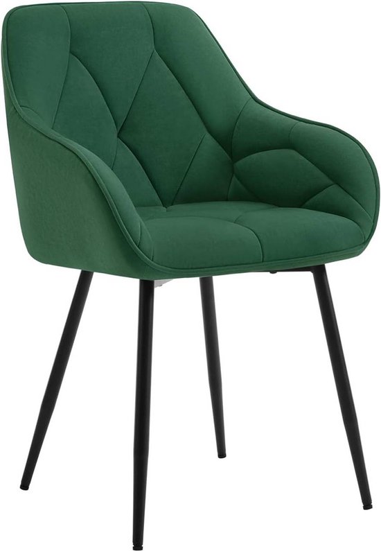 Rootz Velvet Eetkamerstoel - Elegante stoel - Comfortabel zitcomfort - Luxe fluweel, ergonomisch ontwerp, stevig metalen frame - 56 cm x 83,5 cm x 53 cm