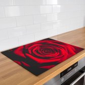 Inductie beschermer rode roos | 65 x 52 cm | Keukendecoratie | Bescherm mat | Inductie afdekplaat