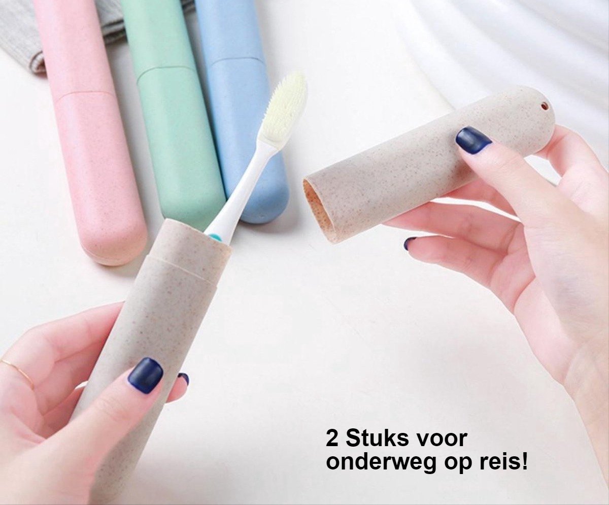 Goedkoopste 2x Reiskoker voor Tandenborstel GrijsKoker Tandenborstelcase Houder- Beschermer - van Heble®