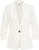 WE Fashion Dames getailleerde jersey blazer met rimpeleffect