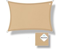 Buitenkado schaduwdoek waterdicht 3 x 5m, zand beige
