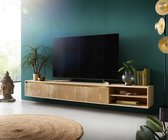 TV-meubel Budaya mango natuur 200 cm 3 deuren 2 vakken zwevend lowboard