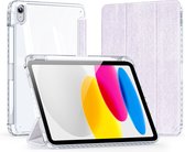 Dux Ducis - Tablet hoes geschikt voor Apple iPad 10 10.9 (2022) - Unid Tri-fold Case - Met Pencilhouder en Auto/Wake Functie - Paars