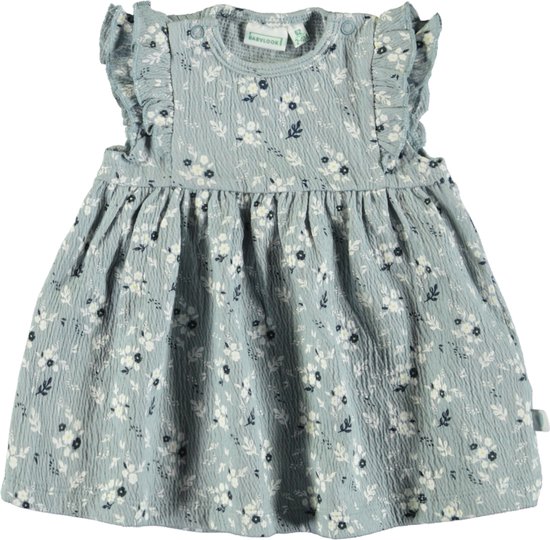 Babylook Jurk Flowers Dusty Blue 62