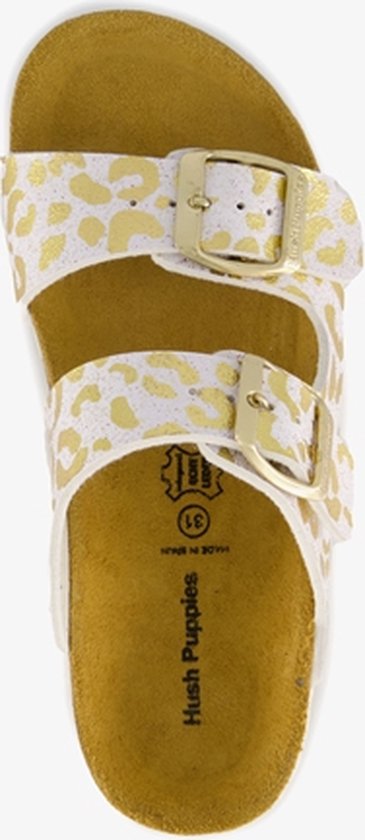 Hush Puppies meisjes bio slippers wit goud - Maat 38