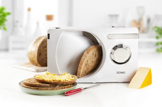 DOMO DO523S Snijmachine – Elektrisch - Gekarteld RVS Mes Ø 17 cm – Allessnijder - 120W