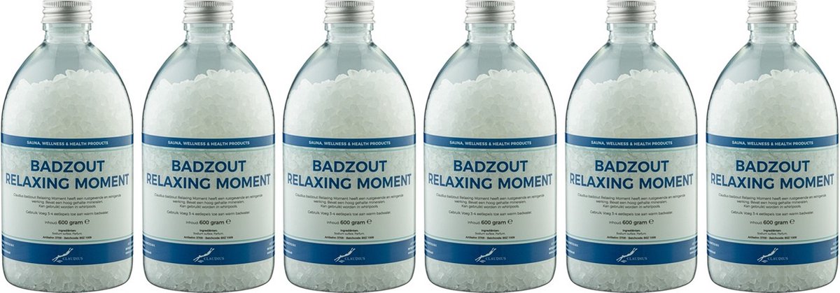 Goedkoopste Badzout Relaxing Moment - 600 gram - Fles met aluminium dop - Set van 6 stuks