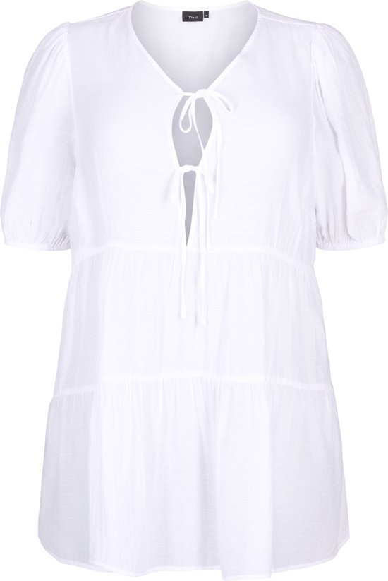 ZIZZI MRICHI, 1/2, TUNIC Dames Tuniek - White - Maat XXL (58-60)