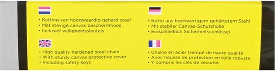 Stahlex Kettingslot - Kleurenmix - Ø 8 mm x 1200 mm - Inclusief 2 sleutels en canvas hoes van Stahlex — afbeelding 3