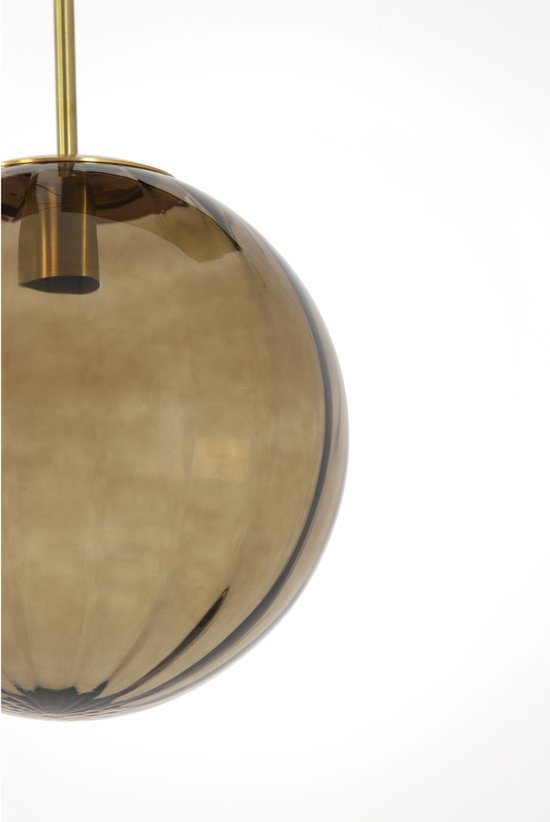 Light & Living Suspension Magdala - Glas Brun - Ø30cm - Moderne - Suspensions Salle à manger, Chambre, Salon