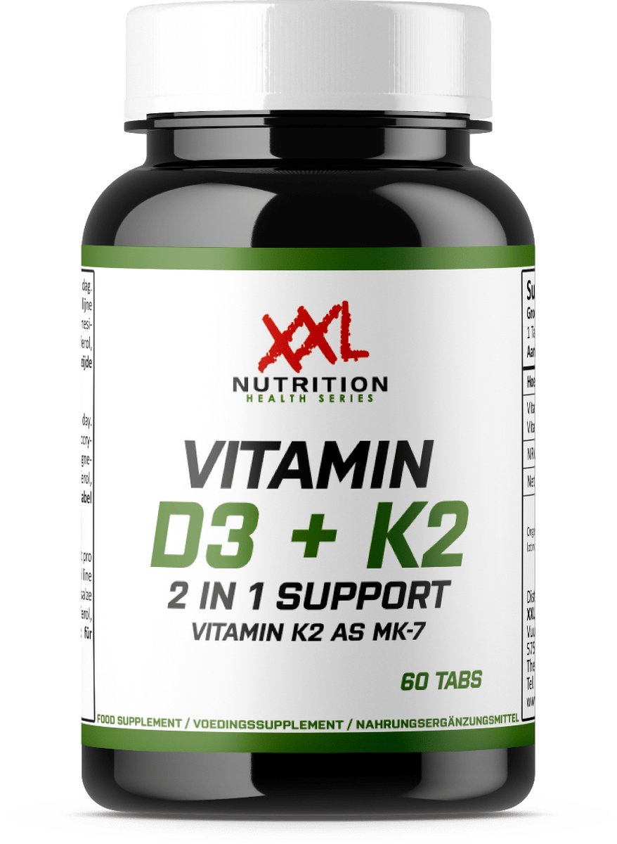 Goedkoopste XXL Nutrition - Vitamine D3 Vitamine K2 - 2 in 1 Support - Vitamines Supplement - 60 Tabletten