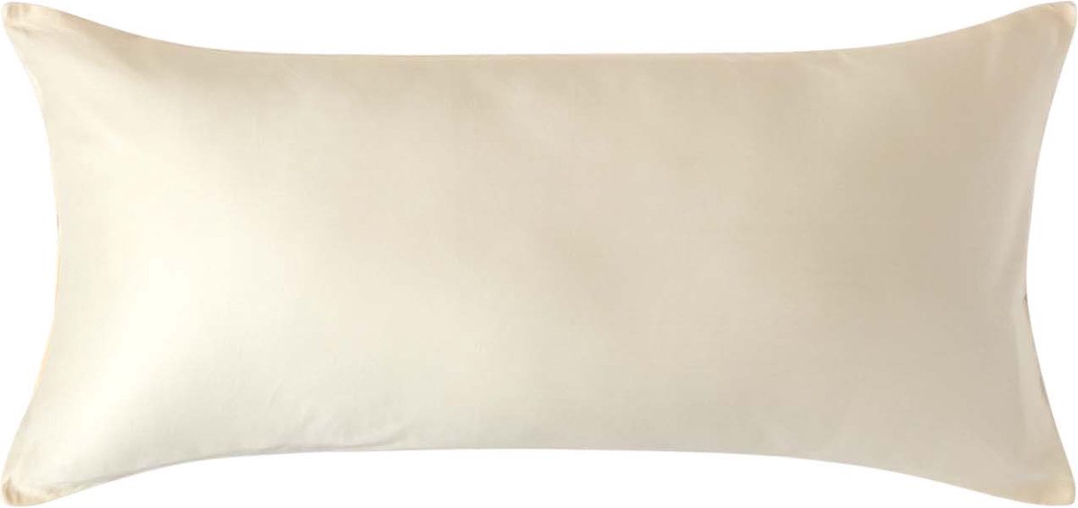 Homescapes Biologisch Kussensloop 40x80 cm – Crème – 100% Egyptisch Katoen Satijn – Draaddichtheid 400
