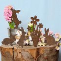 Paashaas houten bloempluggen Paashaas 30,5cm 18 st