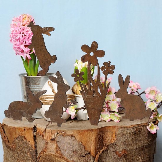 Easter Decorations Outdoor Yard Borden, Decoratieve Paas, Bunny Tuinbord, Paaier Yard Art Decor Stakes, Outdoor Bunny Landscape Stakes, Tuindecoratie Stakes voor Pasen, Pasen Lawn Decoraties