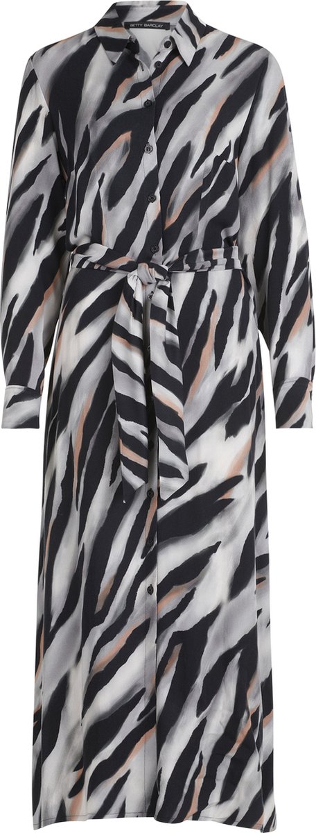 BETTY BARCLAY - Maxi jurk grijs/zwarte print - Maat 36 - Vrouwen - 9893 Black/Grey - Viscose