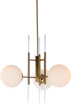 Plafondlamp DKD Home Decor 64 x 64 x 64 cm Kristal Gouden Metaal Wit 50 W