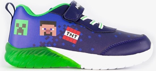 Minecraft kinder sneakers met lichtjes blauw - Maat 34 - Minecraft