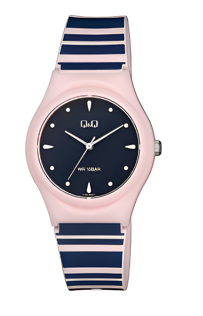 QQ V10A-003VY - Horloge - Sport - Analoog - Dames - Plastic band - Rond - Kunststof- Roze